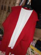 vsnaki原创设计双面羊绒大衣连帽红色外套女士风衣中长款开衫