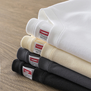 夏季210g新疆纯棉重磅短袖T恤男女纯色精梳棉宽松白色打底衫体恤
