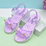 儿童塑料凉鞋夏季女童塑胶，透明果冻鞋小童，中大童女孩鱼嘴水晶鞋软