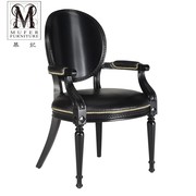 慕妃高端定制美式家具新古典欧式后现代榉木框架餐椅书椅子IC113