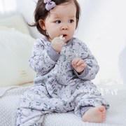 婴儿睡袋春秋竹棉纱布宝宝分腿睡袋秋冬款儿童防踢被四季通用