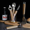 北欧不锈钢木柄家用厨房工具，套装削皮开瓶器压土豆泥器冰淇淋勺