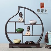 鸡翅木桃形博古架多宝阁柜，文玩展示架木质，工艺品中式实木摆件架子