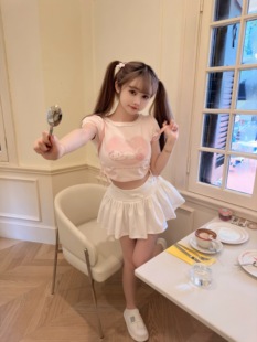 Kiyomi Doll  百搭小白裙 少女蓬蓬半身裙 自带安裙裤百褶裙