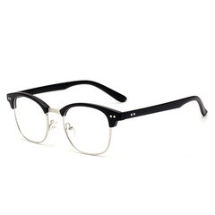 韩版复古板材金属男女眉毛半框配近视光学眼镜框架男简约眼镜框潮