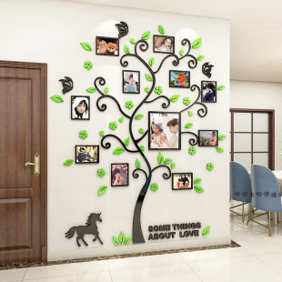 照片墙大树相框墙贴3d立体公司团队，励志贴纸客厅卧室玄关餐厅装饰