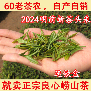 农民自种2024年新茶，头采明前小芽春茶，崂山绿茶豆香浓郁250克