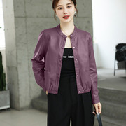 韩版短款皮衣女2024年春秋季减龄清新PU皮夹克小个子外套