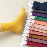 闺蜜装袜子糖果色彩色学生，2023拍照舒适多色，时尚潮流姐妹装堆堆袜
