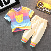 潮童装男童夏装套装1一2-3岁儿童韩版衣服宝宝洋气男孩短袖两件套