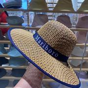 夏天平(夏天平)沿牛仔女士，英文字帽遮阳帽，草帽大檐旅游休闲女帽子2024