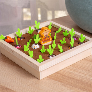 儿童木制玩具启蒙早教玩具0.64趣味蔬菜记忆棋游戏农场拔萝卜桌游