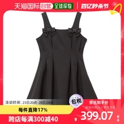 日本直邮夢展望女士连衣裙黑色吊带百褶舒适时尚百搭日常