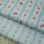 popohouse蓝色玫瑰花墙，提花纯棉布料，夏季连衣裙洋装服装面料diy