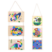 木质挂板儿童diy手工，绘画涂色画画幼儿园，创意装饰材料挂件挂饰