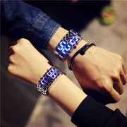 韩版时尚酷炫潮流熔岩手表创意型男led手链手表情侣学生电子手表