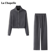 拉夏贝尔lachapelle韩版时尚，套装女春季卫衣休闲裤两件套