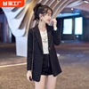 黑色小西装外套，女休闲春秋上衣，2023韩版高级感炸街小个子西服