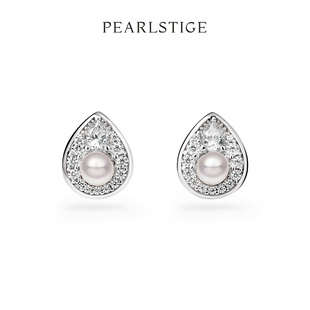 pearlstige至如水滴系列，小水珠耳钉设计感天然珍珠耳环银耳饰