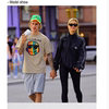 贾斯汀比伯同款T恤男女夏季彩虹潮牌笑脸短袖棉Justin Bieber宽松