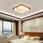 新中式木艺吸顶灯现代简约客厅，灯卧室客房灯，古典铜花灯具组