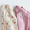 3岁1宝宝纯棉线毛衣，开衫2儿童秋装，4女童打底单排扣针织衫婴儿外套