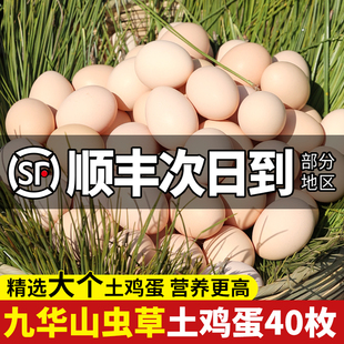 鸡蛋新鲜正宗农家散养土，鸡蛋40枚无抗谷物草鸡蛋整箱笨柴鸡蛋