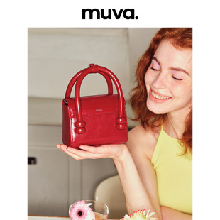 MUVA原创高级感mini小包包手提包 真皮小众斜挎小方包女2023