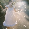 天使宝宝古着感白色连衣裙100%棉日系清新少量