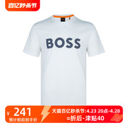Hugo Boss雨果-博斯男Thinking 1 logo印花全棉短袖T恤男士XY