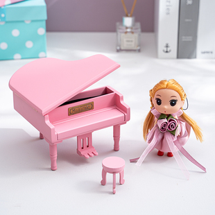木质钢琴音乐盒八音盒生日礼物送女生朋友闺蜜儿童孩子10岁创意