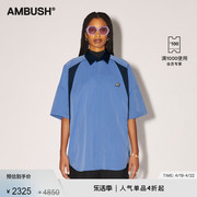 ambush男女同款浅蓝色，细节宽松设计蝙蝠，袖衬衫
