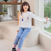 女童长袖T恤春秋季2022韩版中大童装打底衫洋气儿童上衣女秋