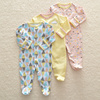 婴儿包脚连体衣纯棉春装，打底衣0-9月新生儿睡衣，初生宝宝连脚爬服