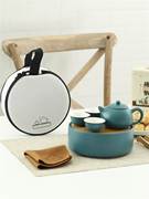 户外陶瓷旅行茶具套装带茶盘，家用小型功夫茶具便携包泡茶茶壶茶杯