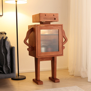 展示柜实木机器人酒柜客厅收纳创意零食储物柜子实木餐边柜置物架