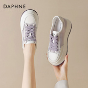 达芙妮daphne~白色帆布鞋，女鞋松糕鞋秋季透气网面网鞋小白鞋