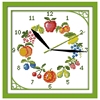 布艺印花钟表十字绣餐厅客厅书房办公室画简单清新实用十二种水果