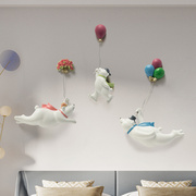 创意气球熊墙壁挂件女孩儿童房间布置墙面装饰云朵墙上挂饰立体