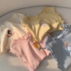 女宝宝外穿背心夏季纯棉薄，款女童无袖t恤韩版洋气，中小童花边上衣t