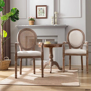复古做旧扶手实木椅子美式乡村现代简约餐椅梳妆台欧式舒适法式