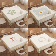 方桌桌布防水防油免洗餐桌布，北欧小清新正方形，桌布餐桌台布ins风