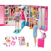 芭比娃娃玩具新梦幻(新梦幻，)衣橱度假屋，女孩换装玩过家家换装礼物