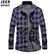 jeep吉普5008#2024秋季男士，衬衫秋冬款加绒加厚休闲长袖外套