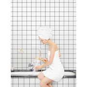 加厚自粘北欧简约墙纸厨房防油贴纸，浴室卫生间防水瓷砖，贴纸地板贴