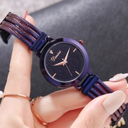 蒂米妮手链款表带个性潮流镜面士手表紫色女时尚石英玫瑰国产腕表