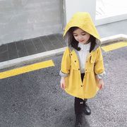 湖州织里童装2023秋装女童中小童，宝宝洋派中长版韩版儿童风衣外套