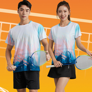 羽毛球服装男套装女速干夏季情侣球衣，队服短袖上衣定制乒乓球运动