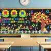 材料食谱装饰环地贴背景绘本馆3d幼儿园开学教室布置贴画托班窗户