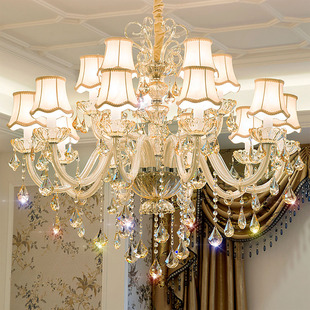 欧式吊灯客厅灯现代简欧家用水晶灯，法式别墅奢华大气卧室餐厅灯具